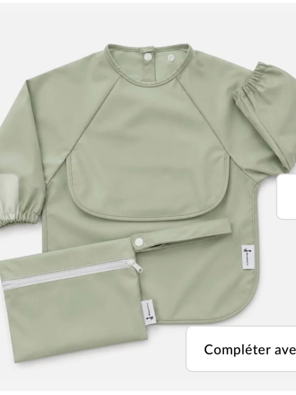 Long-sleeved bib with integrated pocket